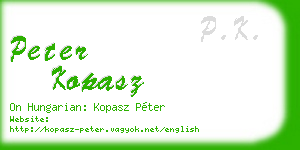 peter kopasz business card