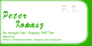 peter kopasz business card
